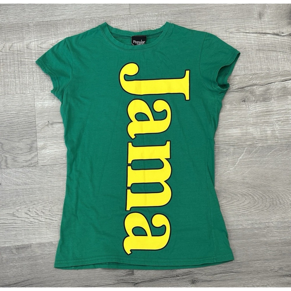 Jamaica Pride Destination Girls Green Yellow T‎ Shirt Size L EUC